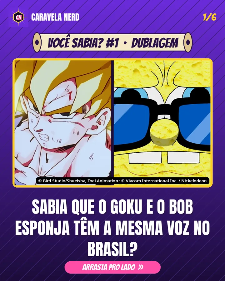 Capa do Você Sabia? #1: Goku e Bob Esponja